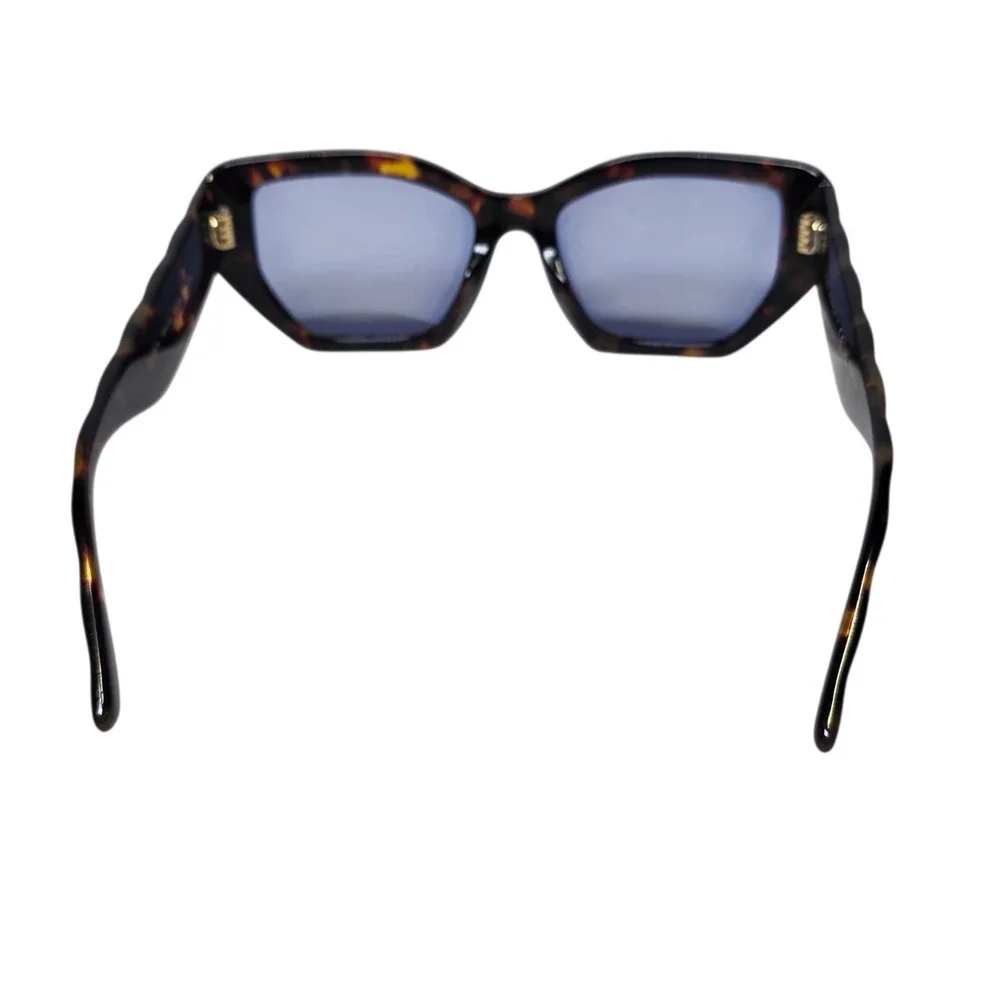 Tory‎ Burch TY7187U 1944/1U Tortoise Cat Eye Sunglasses 53□18 140 Blue Lens